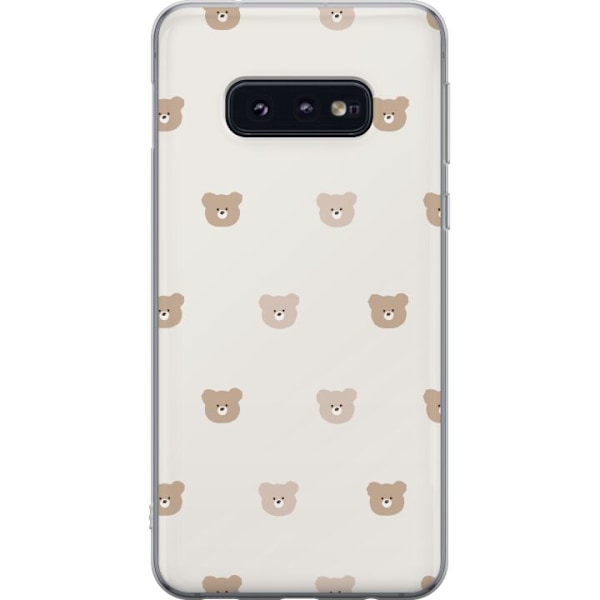 Samsung Galaxy S10e Läpinäkyvä kuori Teddy-tausta - söpöt teddykarhut pehmeällä taustalla