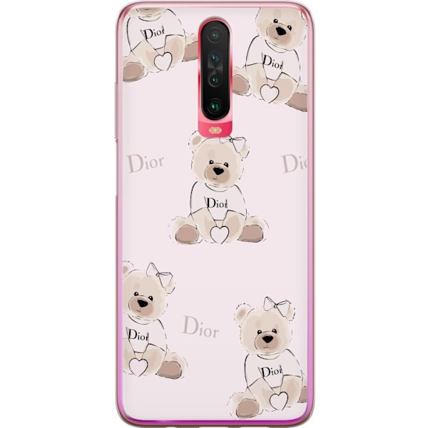 Xiaomi Redmi K30 Genomskinligt Skal Teddy Dior Vibes – lyxig nalle i fashionstil
