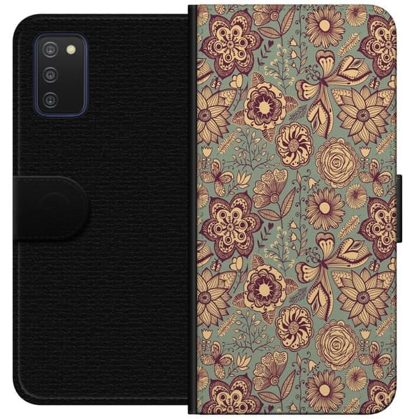 Kompatibelt Lommeboketui til Samsung Galaxy A03s Vintage Blomster