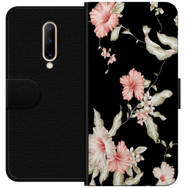 OnePlus 7 Pro Plånboksfodral Floral Pattern Black