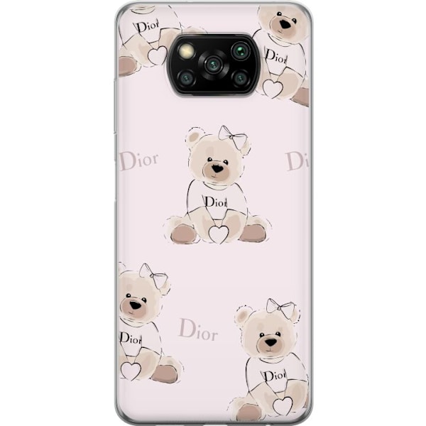 Xiaomi Poco X3 NFC Genomskinligt Skal Teddy Dior Vibes – lyx