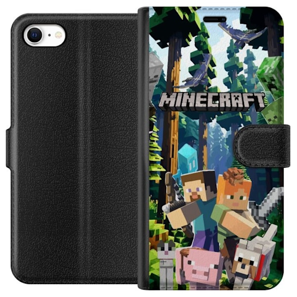 Apple iPhone 6 Lompakkokotelo Minecraft-matkapuhelinkotelo metsällä ja pikselityylisillä hahmoilla