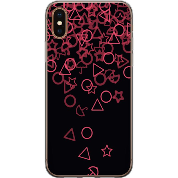 Apple iPhone XS Max Gennemsigtig cover Squid Game Ikoner Serie Design Populært TV Spil Ikoner Grafisk Motiv Asiatisk Trend Dramaserie