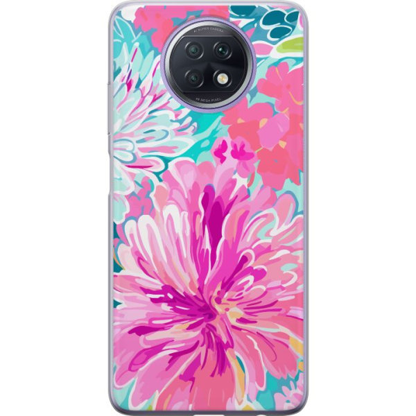Xiaomi Redmi Note 9T Gennemsigtig cover Blomsterrebs