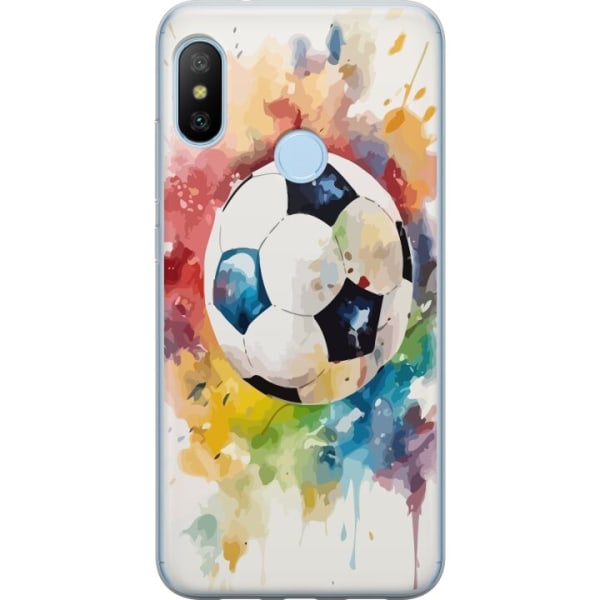 Xiaomi Mi A2 Lite Gjennomsiktig deksel Fotball