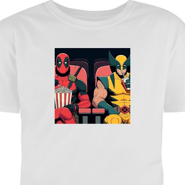 T-shirt til Voksen | Klassisk Voksen T-shirt Deadpool & Wolver hvid M