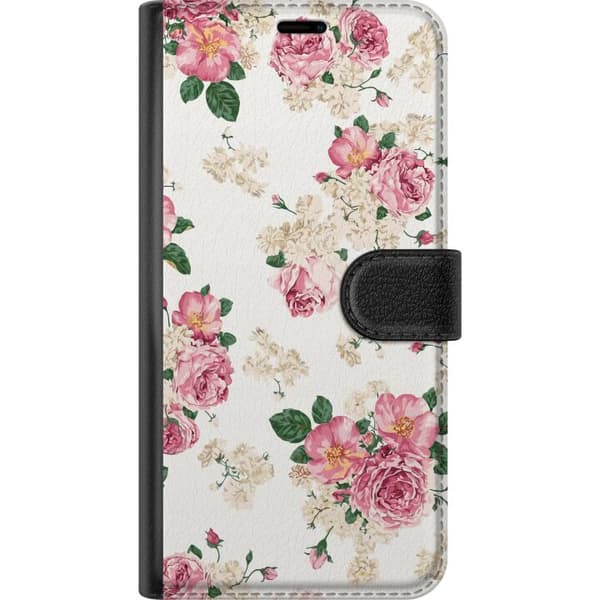 Kompatibelt Plånboksfodral till Samsung Galaxy A40 Retro Blommor