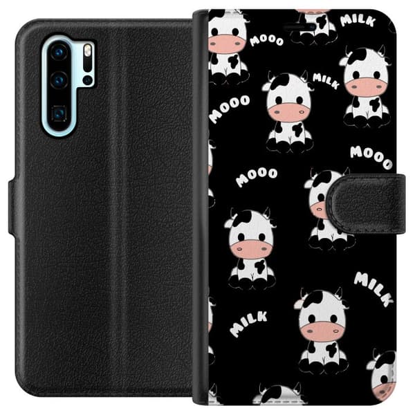 Kompatibel Tegnebogsetui til Huawei P30 Pro Sød Ko Mønster