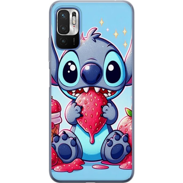 Xiaomi Redmi Note 10 5G Gjennomsiktig deksel Strawberry Stitch