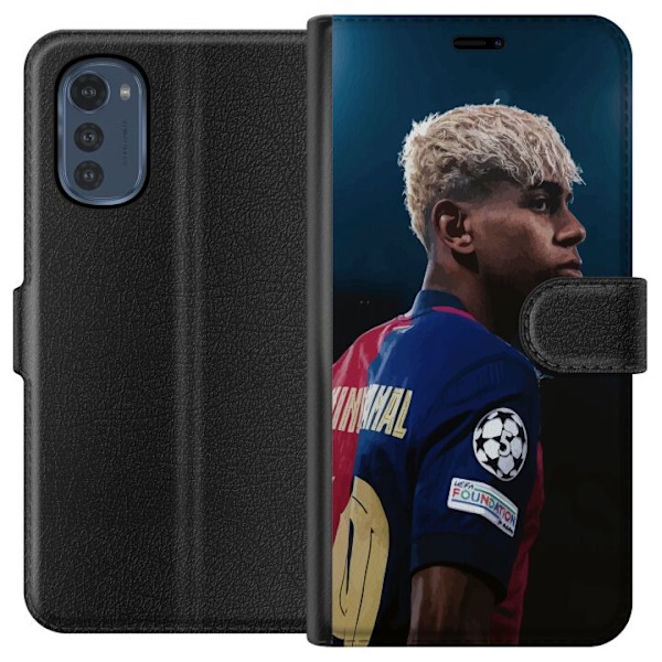 Motorola Moto E32s Tegnebogsetui Lamine Yamal - Barcelonas Wunderkind i fokus