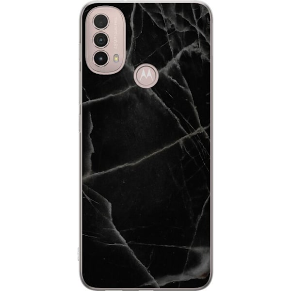 Motorola Moto E40 Genomskinligt Skal Svart marmor