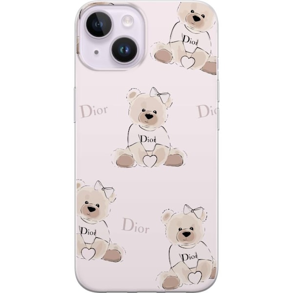 Apple iPhone 15 Läpinäkyvä kuori Teddy Dior Vibes - ylellinen nalle muotityyliin