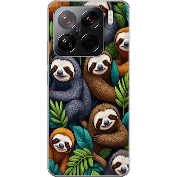 Xiaomi 15 Pro Gennemsigtig cover Sengångarstil - afslappet motiv med sød dovendyr