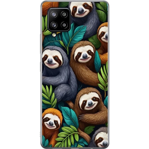 Samsung Galaxy A42 5G Gennemsigtig cover Sengångarstil - afslappet motiv med sød dovendyr