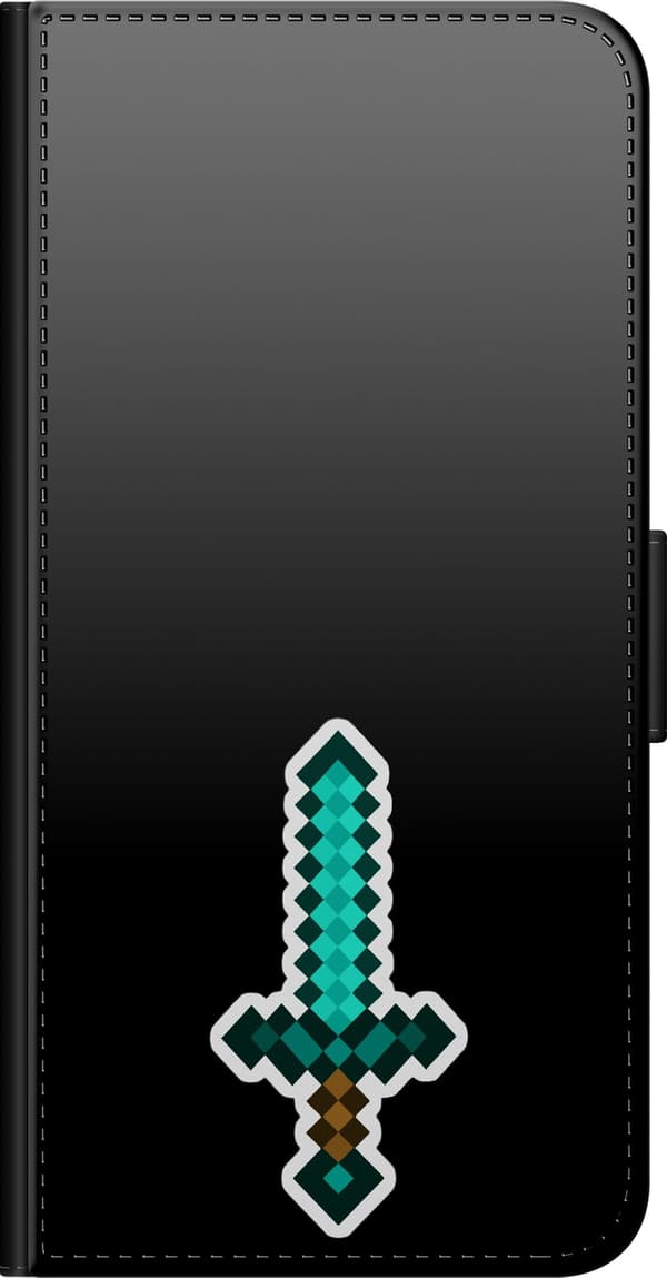 Kompatibel Tegnebogsetui til Xiaomi Redmi Note 8 Pro  Diamantsværd - Turkis motiv med blokspil-diamantsværd. turkis
