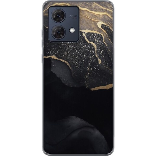Motorola Moto G84 Genomskinligt Skal Svart guld abstrakt