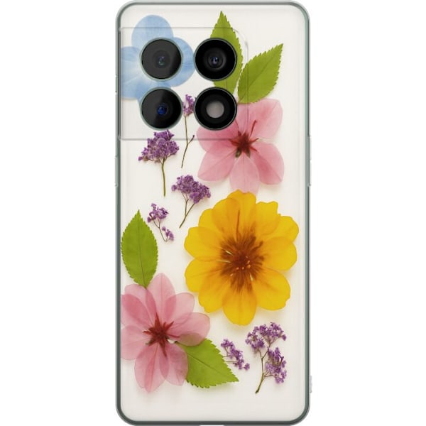 OnePlus 10 Pro Gennemsigtig cover Pressede blomster