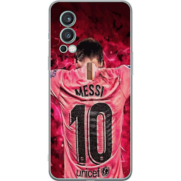 OnePlus Nord 2 5G Gennemsigtig cover Messi Fodbold Barcelona Argentina Motiv Legendarisk Spiller FC Barcelona Nummer 10 Sport Fodbold