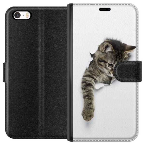 Apple iPhone 5 Plånboksfodral Curious Kitten