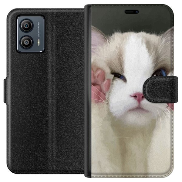 Motorola Moto G53 Plånboksfodral Katt Hej