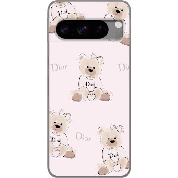 Google Pixel 8 Pro Läpinäkyvä kuori Teddy Dior Vibes - ylellinen nalle muotityyliin