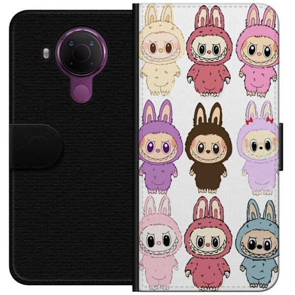 Nokia 5.4 Lommeboketui Labubu Pink Monster - Popkunst med Kawa