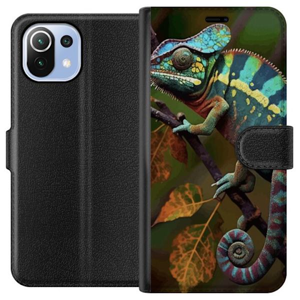 Xiaomi Mi 11 Lite Plånboksfodral Ödla Grafisk Streetwear Design Djurmönster Modern Urban Stil Populärt Motiv Kreativ Art Trend
