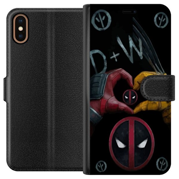 Apple iPhone XS Lompakkokotelo Deadpool & Wolverine Rakkaus