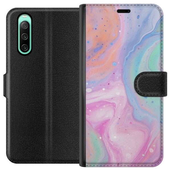 Sony Xperia 10 IV Lompakkokotelo Pastellimarmori
