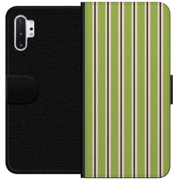 Kompatibelt Lommeboketui til Samsung Galaxy Note10+ Matcha Stripe grønn