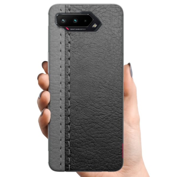 Asus ROG Phone 5 TPU Mobilskal Black & Grey Leather