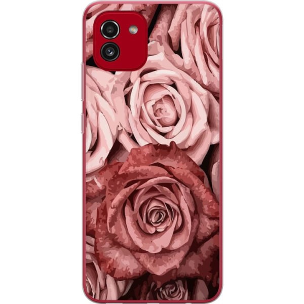 Samsung Galaxy A03 Läpinäkyvä kuori Ruusut