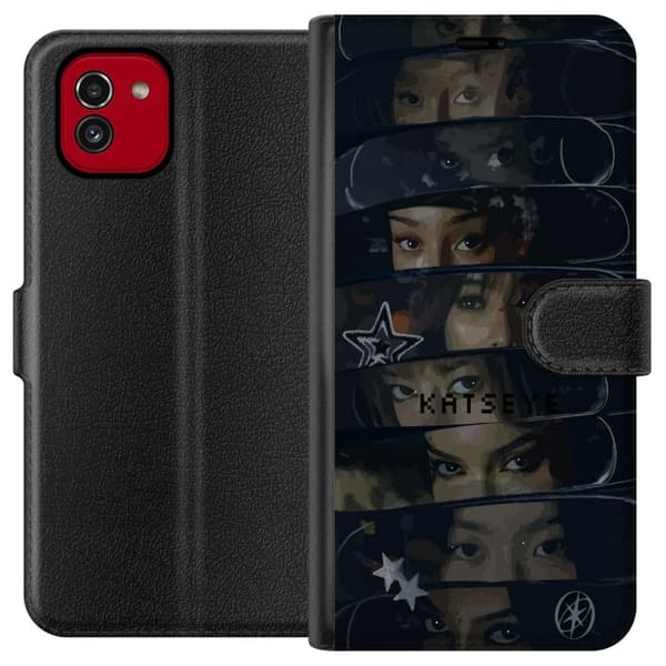 Kompatibel Tegnebogsetui til Samsung Galaxy A03 KATSEYE sort