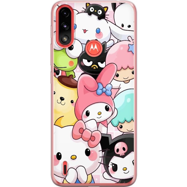 Motorola Moto E7 Power Genomskinligt Skal Kawaii Sanrio Crew