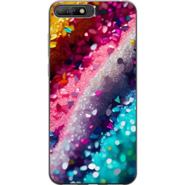 Huawei Y6 (2018) Läpinäkyvä kuori Glitter