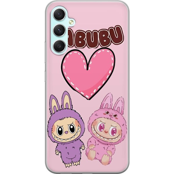 Samsung Galaxy A34 Genomskinligt Skal Labubu Pink Monster