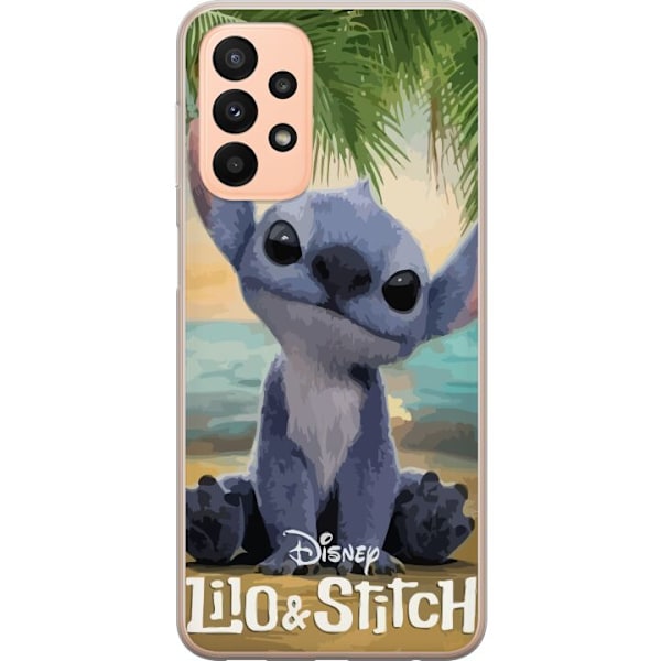 Samsung Galaxy A23 Genomskinligt Skal Stitch Kärleksfull – Med Hjärtan & Kawaii-känsla
