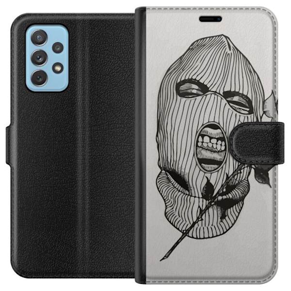 Samsung Galaxy A72 5G Lompakkokotelo Hiihtomaski Ros Katutyö Muotoilu Graafinen Kuvio Jännitys Kaupunkityyli Katutaidetta Naamiaiset Symboli