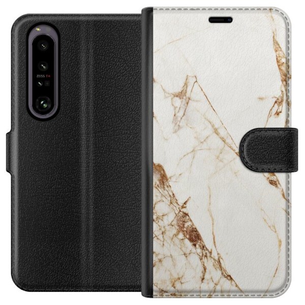 Sony Xperia 1 IV Plånboksfodral Vit marmor