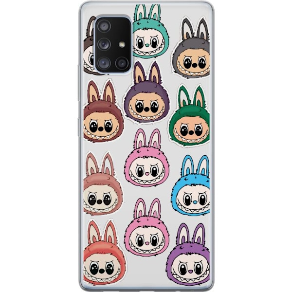 Samsung Galaxy A71 5G Läpinäkyvä kuori Labubu Macaron Monst