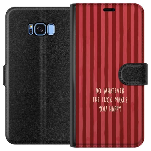Kompatibel Tegnebogsetui til Samsung Galaxy S8 Gör det som gör dig glad rød