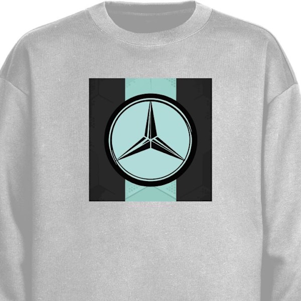 Sweatshirt til Voksne | Klassisk Collegebluse Mercedes grå XXL