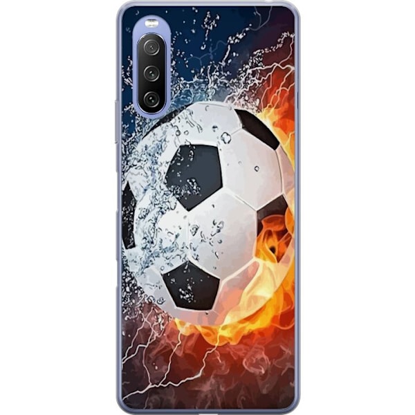 Sony Xperia 10 III Lite Gennemsigtig cover Fodbold Ild