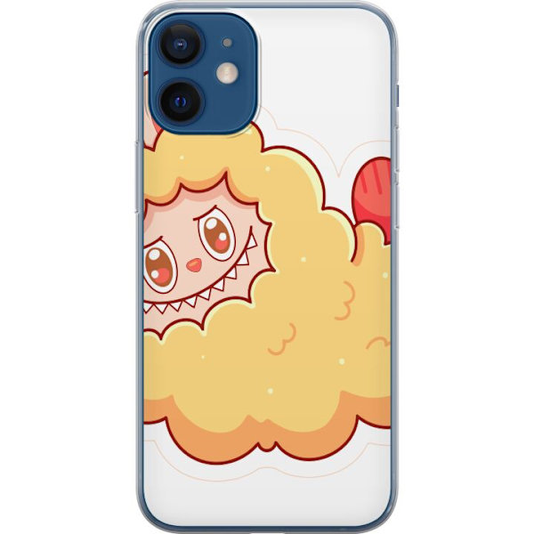 Apple iPhone 12  Genomskinligt Skal Labubu Tvättbjörn Pop Mart Figur Samlarobjekt Söt Design Populärt Motiv Art Toy Kreativ Figurserie