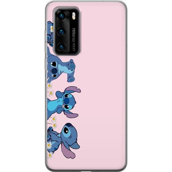 Huawei P40 Genomskinligt Skal Stitch Skratt & Bus – Perfekt för Mobilskal eller Poster