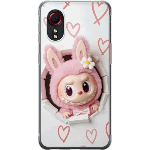 Samsung Galaxy Xcover 5 Läpinäkyvä kuori Labubu Sydän Taustakuva Pop Mart Rakkausteema Hahmodesign Suosittu Motiivi Keräilytaideteossarja