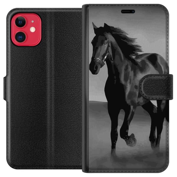 Kompatibel Tegnebogsetui til Apple iPhone 11 Mørk Hest
