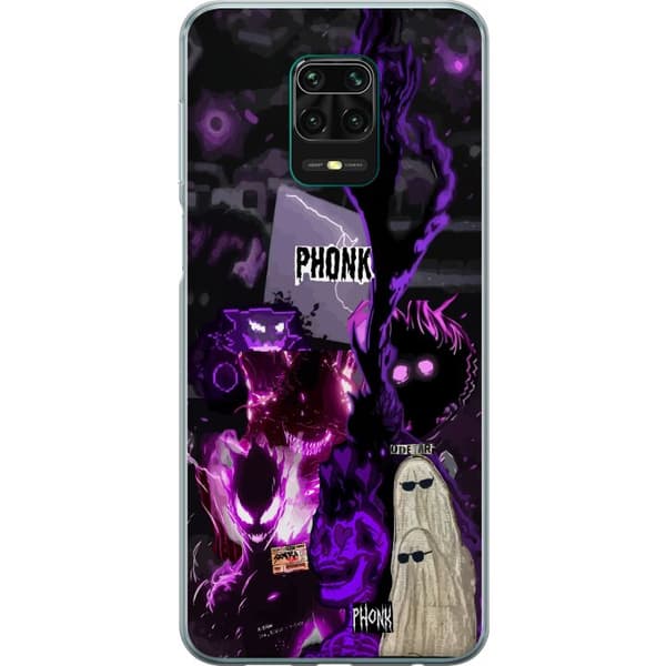 Kompatibelt Mobildeksel til Xiaomi Redmi Note 9 Pro Lila demoncollage med spöken lila