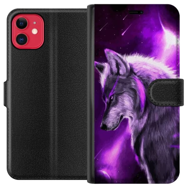 Yhteensopiva Lompakkokotelo Apple iPhone 11 Punainen Susi