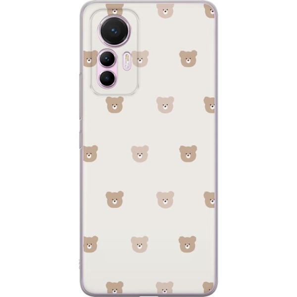 Xiaomi 12 Lite Gennemsigtig cover Teddybaggrund - søde teddybjørne mod en blød baggrund